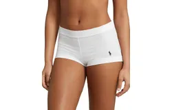 Polo Ralph Lauren Mid Rise Girl Short In White Cloud