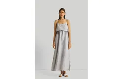 Strappy Pin Striped Maxi Dress