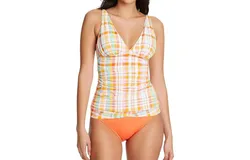 Bleu Rod Beattie V-Neckline Tankini In Yellow Multi