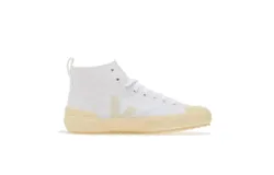 Veja High Top Butter Sole Sneaker In White Canvas