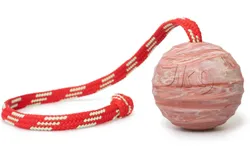 IDC Natural Rubber Ball with String&comma; Horizontally Grooved&comma; 60 mm
