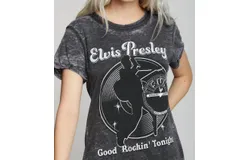 Recycled Karma Elvis Burn Out Tee In Black