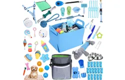 65 Pcs Puppy Supplies Starter Kit Small Dog Essentials Includes Dog Leash&comma; Toys&comma; Bowl&comma; Brushes&comma; Water Bottles&comma; Dog Blankets Puppy Accessories for New Dogs Welcome Gift Supplies &lpar;Pink&comma;Cute&rpar;