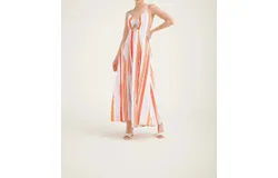 Silka Jambo Stripes Dress In Orange & Purple
