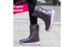 YASEN new winter snow boots for women thickened mid-calf waterproof anti-slip plus velvet cotton shoes high-top warm boots