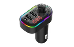 C12 Car MP3 Player FM Transmitter Car Charger Bluetooth 5&period;0 Car Adapter Car Receiver Adapter Kit&comma; Hands Free Calling&comma; with USB C Port and 2 USB Ports 12V&sol;24V Universal
