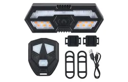 WEST BIKING 5m Remote Bike Taillight LED Turn Signal MTB Bicycle Light Waterproof USB Rechargeable Cycling Rear Lamp with Alarm Sound