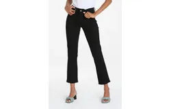 Dear John Denim Blair Mid Rise Straight Ankle Jeans In Black Arrow