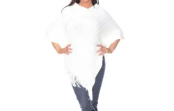 White Mark Melisandre Fringe Poncho In White