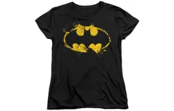 Batman Paint Roller Logo Short Sleeve Women&DiacriticalAcute;s Tee &sol; T-Shirt