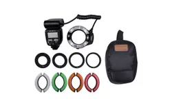 YONGNUO Professional YN14EX II Macro Ring Flash Light Kit with Large Size LCD Display Adapter Rings Color Temperature Filters Hot Shoe Mount Support M&sol;TTL Flash for DSLR Cameras