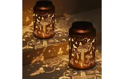2 Pack Solar Lanterns Outdoor Waterproof&comma; Mushroom Garden Decor Gifts for Women Mom Grandma Hanging Solar Lights Metal Solar Decoration Outside LED Lanterns for Yard&comma; Patio&comma; Lawn