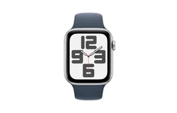 Apple Watch SE &lpar;2nd Gen&rpar; &lbrack;GPS 44mm&rsqb; Smartwatch with Silver Aluminum Case with Storm Blue Sport Band M&sol;L&period; Fitness & Sleep Tracker&comma; Crash Detection&comma; Heart Rate Monitor（renewed）-dark blue
