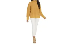 Mudpie Randi Waffle Knit Sweater In Orange