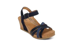 Aetrex Women Noelle Wedge In Navy