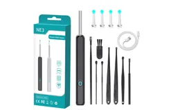Wax Removal Tool Camera  3&period;3mm HD Ear Scope Otoscope with Light - Black