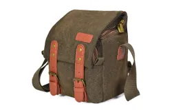 CADeN Canvas Shoulder Camera Bag Messenger Bag for 1 Camera 1 Lens Compatible with Nikon Canon Sony DSLR Mirrorless Camera and Lens