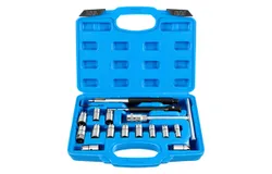 17Pcs Diesel Injector Set Seat Cutter Cleaner Disassemble Tool Kit Universal Injector Re-Face Reamer Tool Set Valve Seat Cutter Flat Reamer Repair Removal Tool