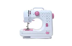 Sewing Machine Home Electric Tabletop Handheld Automatic Sewing Machine Multiple Functions Illuminated Switchable 12 Stitches Adjustable Elasticity Storage Small Drawer-pink