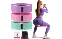 Bandas Elásticas Fitness 3 Bandas de Resistencia para Yoga&comma; Entrenamiento de Fuerza&comma; Pilates&comma; Fisioterapia Estiramientos Bandas Antideslizantes de Ejercicios