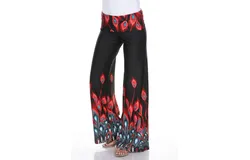 Women&apos;s Printed Peacock Palazzo Pants