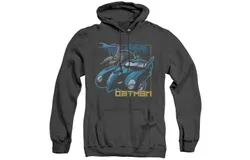 Batman Nice Wheels Adult Heather Hoodie &sol; Hooded Sweatshirt