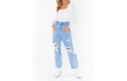 Show Me Your Mumu Boston Boyfriend Jeans In Vintage Blue