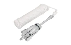 Folding Anchor with Rope Silver 17&period;6 lb Hot Dip Galvanized Cast Iron