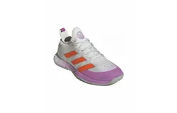 Adidas Women&apos;s Adizero Ubersoic 4 Tennis Shoes In Crystal White&sol;impact Orange