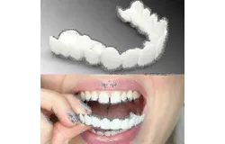 Upper&sol;lower Comfort Fit Flex Whitening Denture Braces Upper Lower Teeth-hy