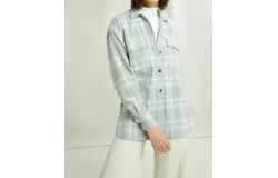 People Tree Carina Checked Shirt In Grey Check