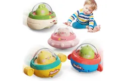 4 Animal Car Toys&comma; Press Cars&comma; Baby Toys&comma; 6-18 Months&comma; Spaceship 1 Year Old Kids Toy Gift &lpar;White Bear &plus; Pig &plus; Penguin &plus; Exploration&rpar;
