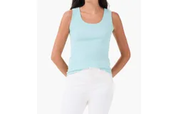 Nic &plus; Zoe Perfect Knit Rib Tank Top In Seafoam