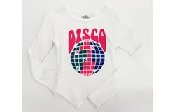 T2Love Girl&apos;s Long Sleeve Disco Crew Shirt In White