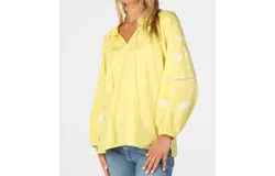 Dylan Embroidered Blouse In Lemon