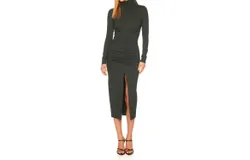 Susana Monaco Mock Gathered Dress In Hunter