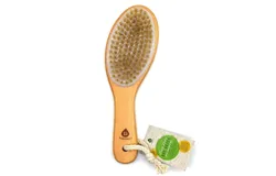Bath Body Brush With Lotus Wooden Handle