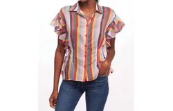 Eva Franco Berenice Top In Fiesta Stripes