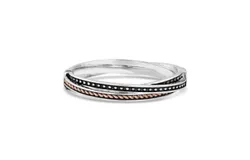 Montana Silversmiths Women&apos;s Crossroads Rose Rope Hinged Bracelet In Blue Multi