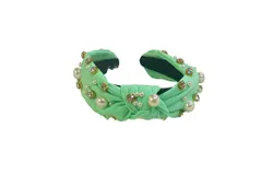Kidscharm Girl&apos;s Rhinestone And Pearl Headband In Mint