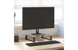 Monitor Stand Black 15&period;7"x13&period;8"x3&period;1" Tempered Glass and Metal