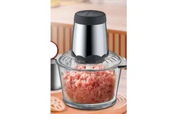 Kitchen household 304 electric meat grinder multi-functional meat crusher high-power four-blade meat mixer-Two cups 2L