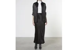 Enza Costa Satin Shirt In Black