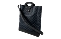 Louis Vuitton North South Tote Handbag Damier Cobalt Black and Navy