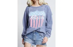 Recycled Karma Poison Emblem Sweatshirt In Vintage Blue