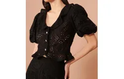 Tara Jarmon Carine Lace Top In Black
