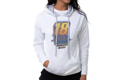 NASCAR Hooded Sweatshirt - Kyle Busch - 10 White by DelSol for Women - 1 Pc T-Shirt &lpar;M&rpar;