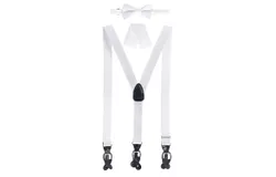 Gioberti Men&apos;s Convertible Suspenders&comma; Bow Tie&comma; and Hanky Set