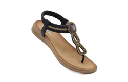 Women&apos;s summer sandals&comma; flat bottom beach fashion floral flip flops