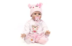 Reborn Baby Doll&comma; Realistic Doll&comma; 55cm&comma; Newborn Baby girl&comma; with Costume and Pacifier&comma; for Ages 3 and Up